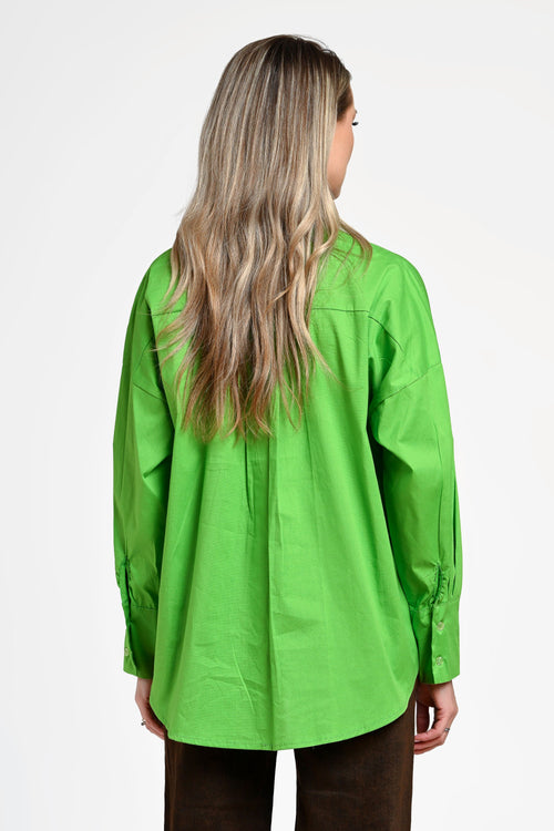 Cămașă damă verde lime cu nasturi decorativi Selene Lime Natalee