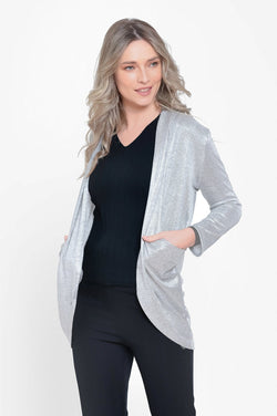 Natalee Fashion Pulovere si Cardigane Cardigan cangur argintiu Karina