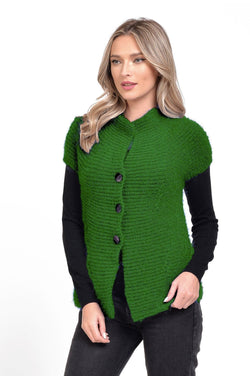 Natalee Fashion Pulovere si Cardigane Cardigan scurt cu nasturi verde Celestine