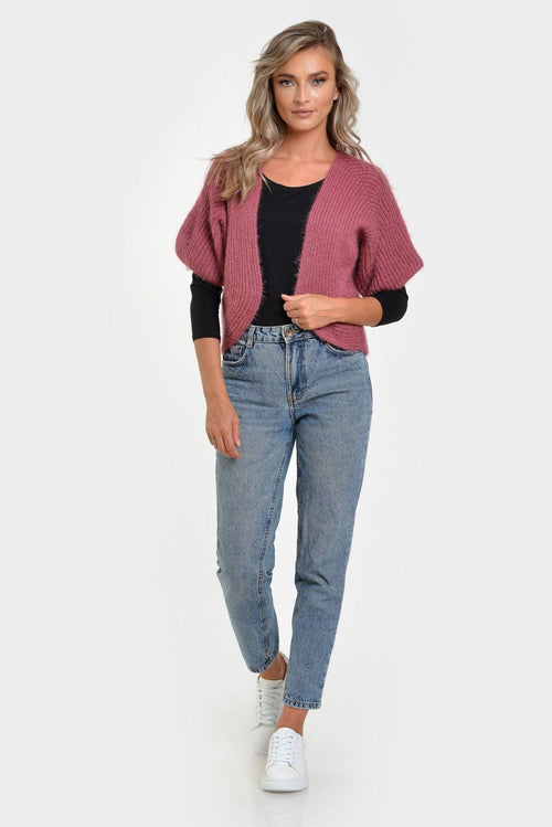 Natalee Fashion Pulovere si Cardigane Cardigan scurt roze Abeona