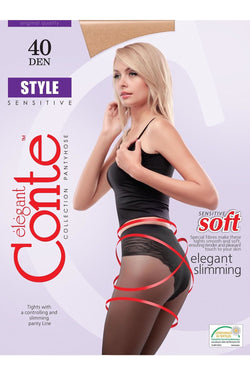 Conte Elegant Ciorapi dama Ciorap Modelator cu Chilot Dantelat Style 40 Den