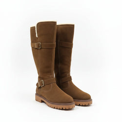 Cizme damă maro tip piele întoarsă Natalee