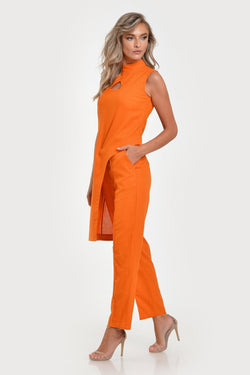 Natalee Fashion Rochie Compleu casual asimetric orange din IN Vera