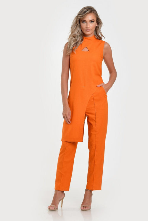 Natalee Fashion Rochie Compleu casual asimetric orange din IN Vera