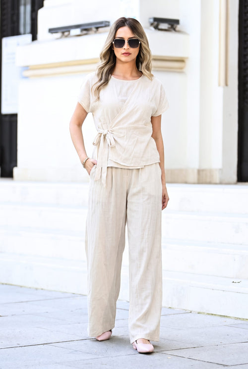 Compleu crem din viscoză și in Alina Natalee Fashion