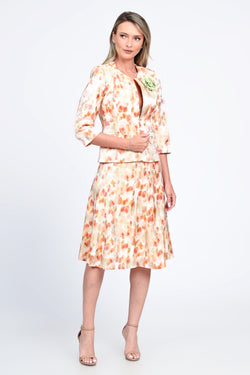Compleu damă elegant cu imprimeu floral și sacou cu mânecă 3/4 Natalee Fashion
