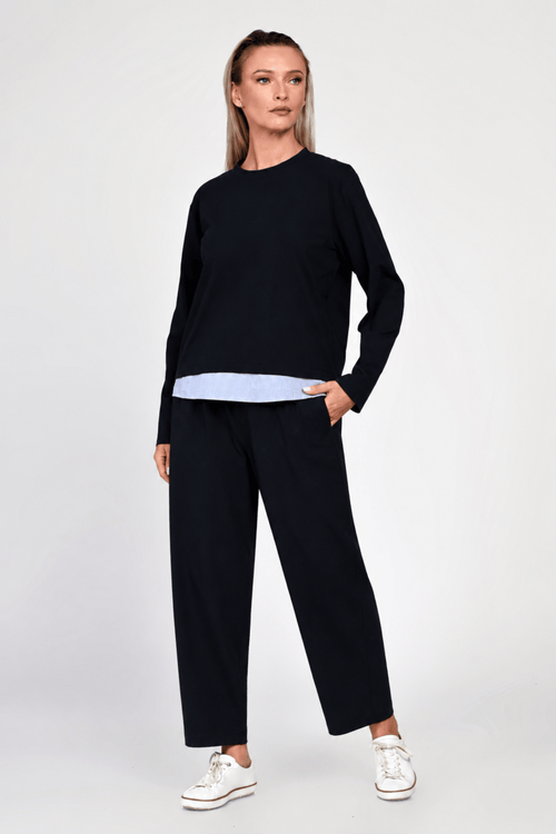 Compleu Eranthe casual din bumbac bleumarin Eranthe