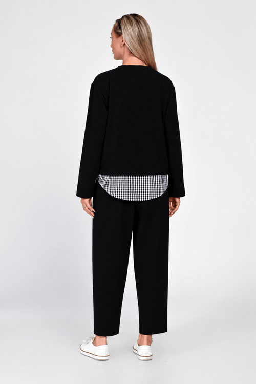 Compleu Eranthe casual din bumbac negru Eranthe
