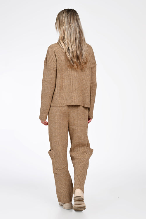 Compleu tricotat damă bej Natalee Fashion