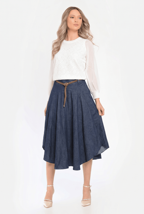 Fustă damă midi Andreea denim cu croială amplă Natalee