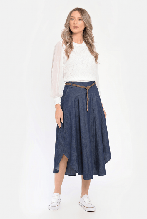 Fustă damă midi Andreea denim cu croială amplă Natalee