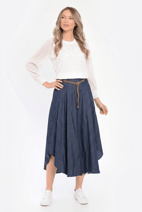 Fustă damă midi Andreea denim cu croială amplă Natalee