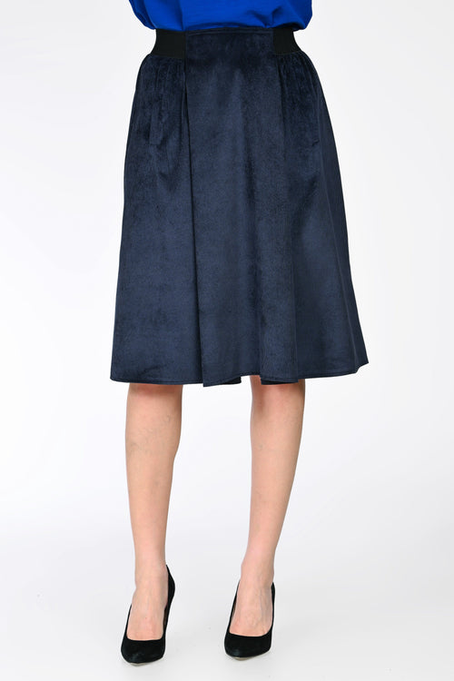 Fustă midi bleumarin dama Natalia Natalee
