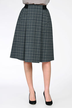Fustă midi cu carouri dama Victoria Natalee