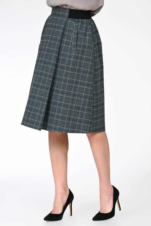 Fustă midi cu carouri dama Victoria Natalee