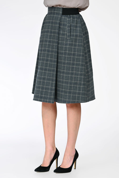 Fustă midi cu carouri dama Victoria Natalee