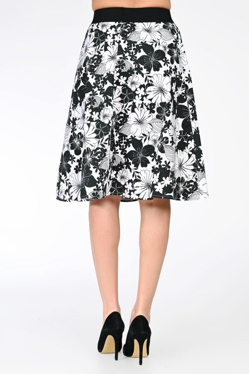 Fustă midi din bumbac cu imprimeu floral – Ana Natalee