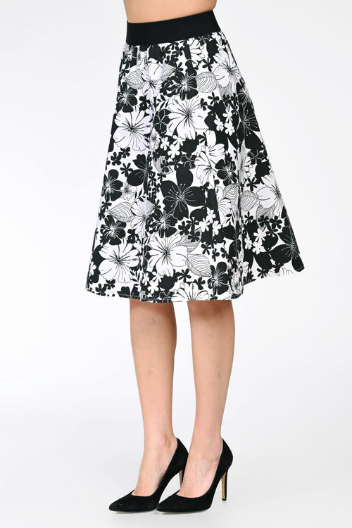 Fustă midi din bumbac cu imprimeu floral – Ana Natalee