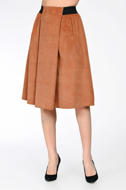 Fustă midi din raiat cu buzunare – Daria Natalee