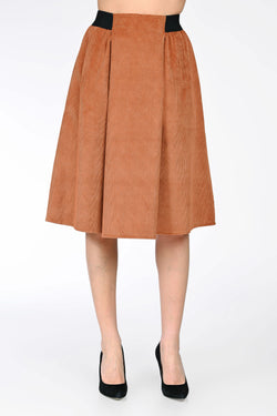 Fustă midi din raiat cu buzunare – Daria Natalee