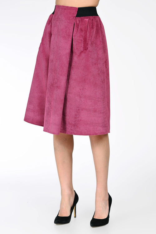 Fustă midi din raiat cu buzunare – Irina Natalee