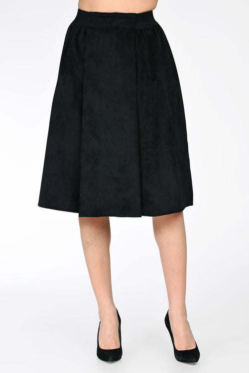 Fustă midi din raiat cu buzunare – Maria Natalee