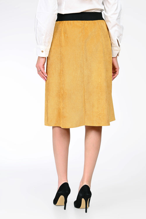 Fustă midi din raiat cu talie elastică – Bianca Natalee