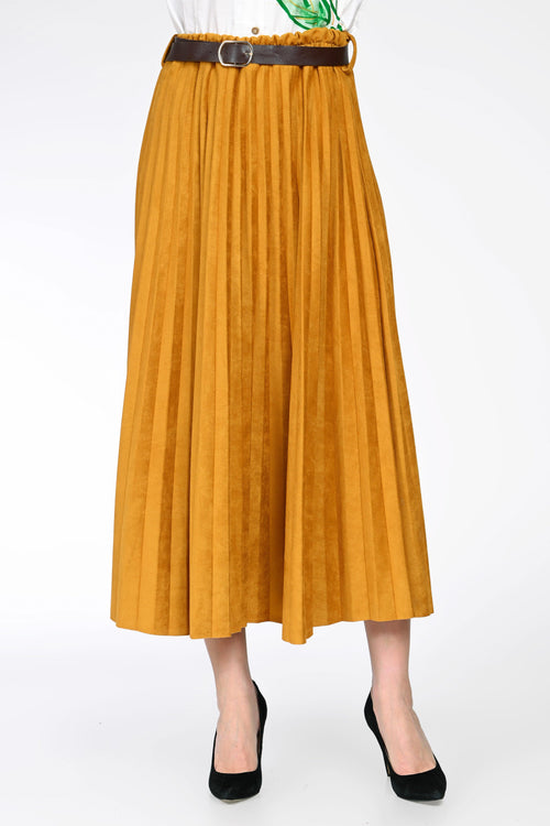 Fustă midi plisată cu curea – Evelina Natalee
