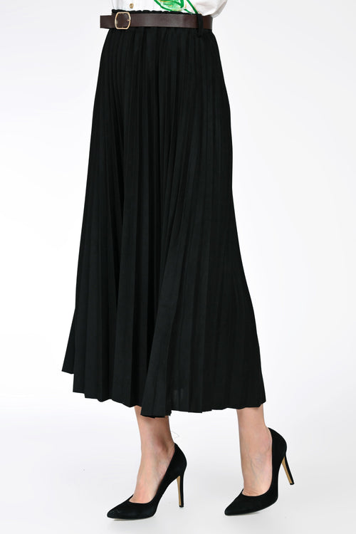 Fustă plisată neagră dama Elena Natalee