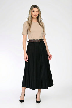 Fustă plisată neagră dama Elena Natalee