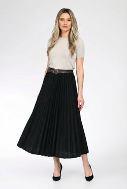 Fustă plisată neagră dama Elena Natalee