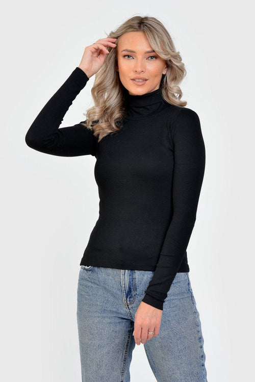 Natalee Fashion Bluză Helanca dama casual negru Amber