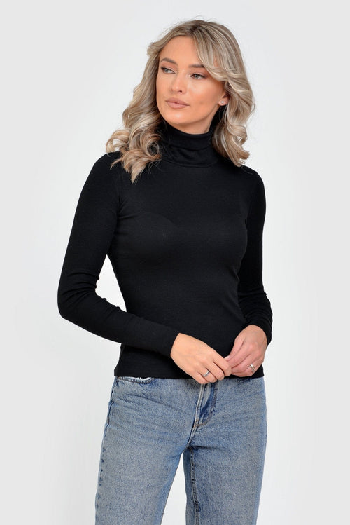 Natalee Fashion Bluză Helanca dama casual negru Amber