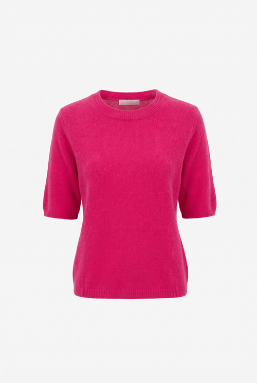 Pulover damă fucsia cu mâneci până la cot Larisa