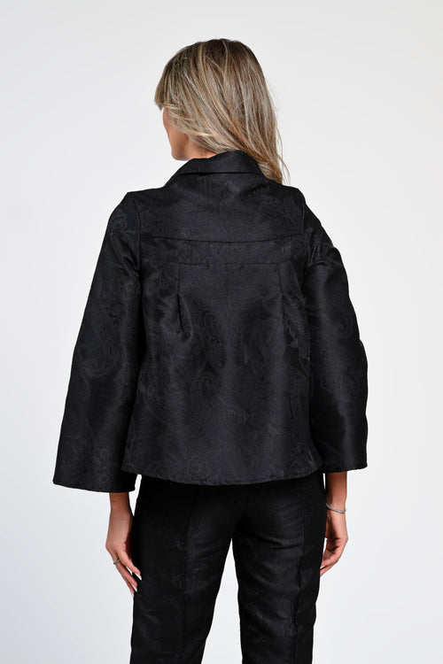 Jachetă damă elegantă neagră cu mâneci largi Natalee