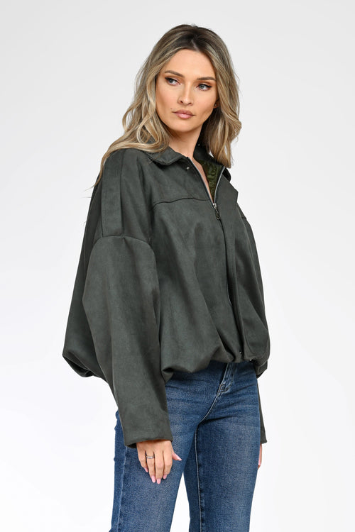 Jachetă damă olive,Violeta Natalee