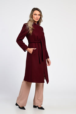 Palton damă bordo elegant Iris Eranthe