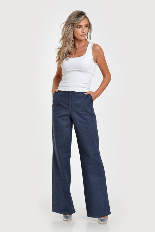 Natalee Fashion Pantaloni Pantalon casul drept din blug Izabela