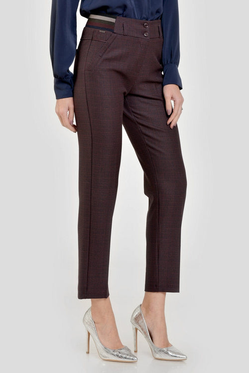 Natalee Fashion Pantaloni Pantalon conic bordeaux in carouri  Aziza