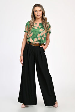 Pantalon dama evazat negru Maricela Natalee Fashion
