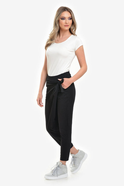 Natalee Fashion Pantaloni Pantalon sport negru petrecut Aintzane