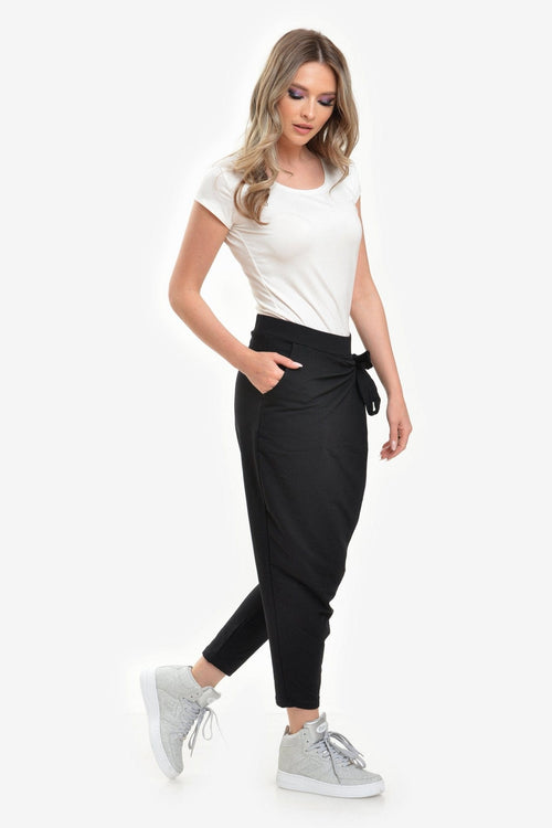 Natalee Fashion Pantaloni Pantalon sport negru petrecut Aintzane