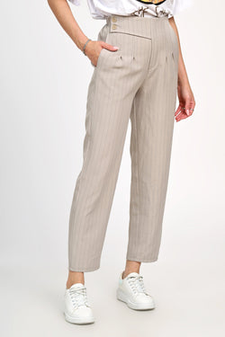 Pantaloni crem Ingrid Natalee Fashion