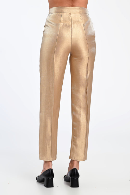 Pantaloni damă aurii Celeste Natalee