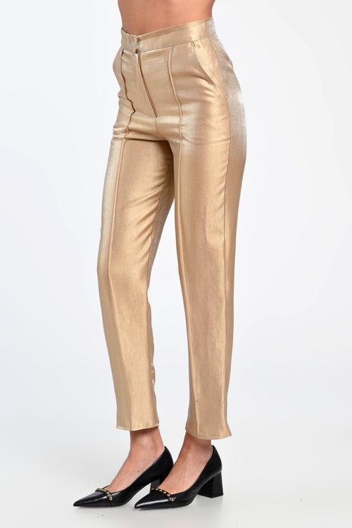 Pantaloni damă aurii Celeste Natalee