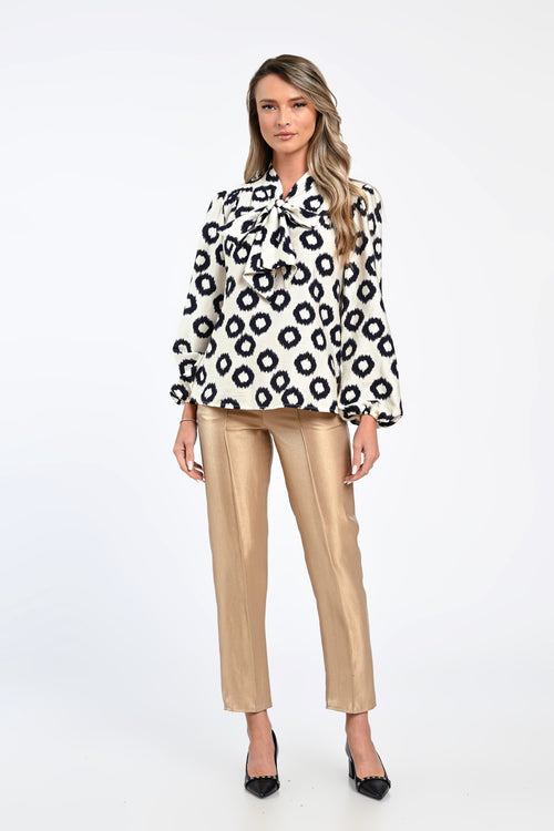 Pantaloni damă aurii Celeste Natalee