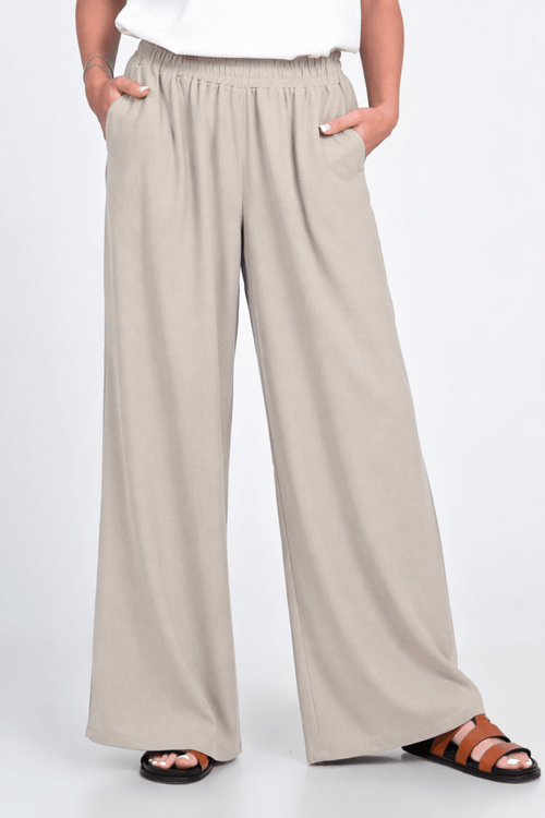 Pantaloni Eranthe din in bej Eranthe