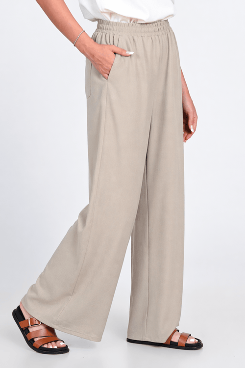 Pantaloni Eranthe din in bej Eranthe