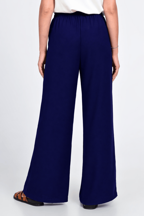 Pantaloni Eranthe din in bleumarin Eranthe