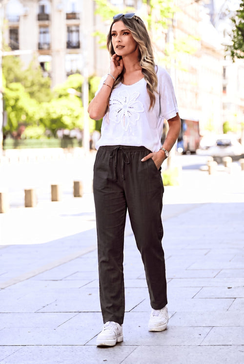 Pantaloni negri Amalia Natalee Fashion